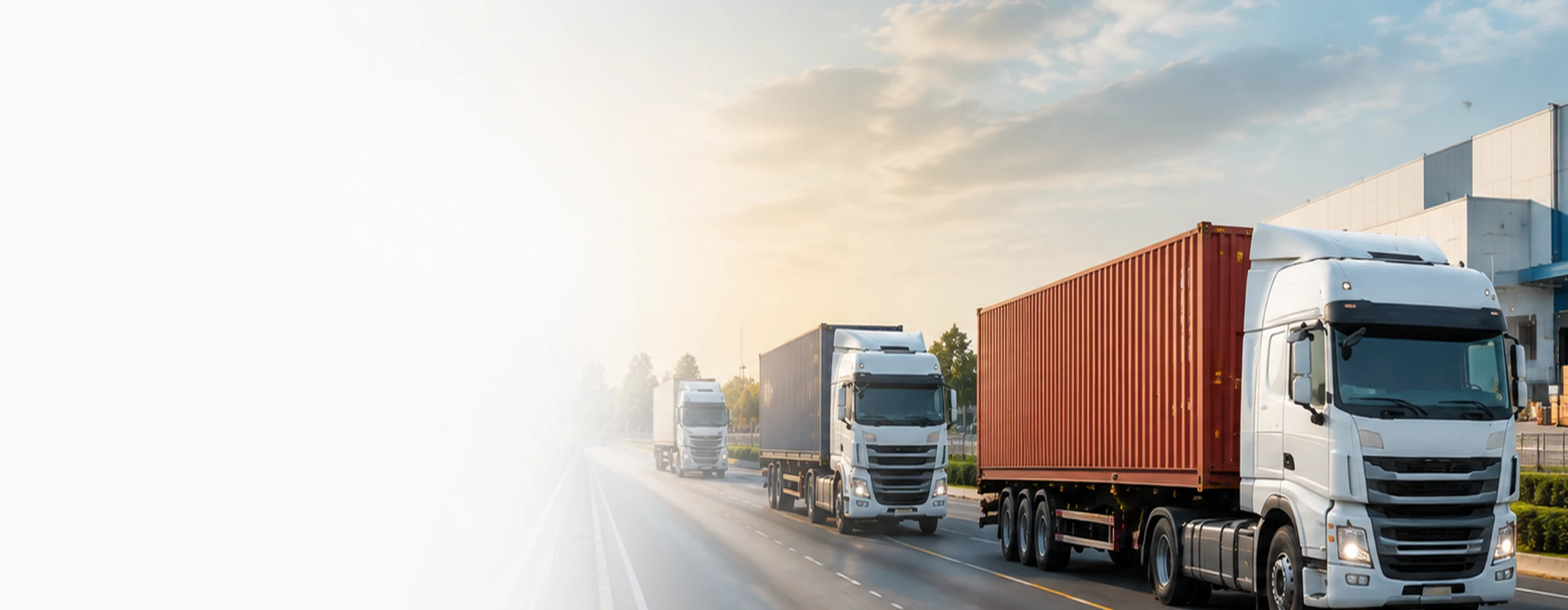 Freight truck moving cargo through a regional road network